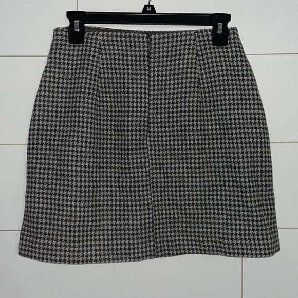 Houndstooth Patterned Lined Mini Skirt Grey/Dark Grey 6 #0066 - Picture 2 of 9